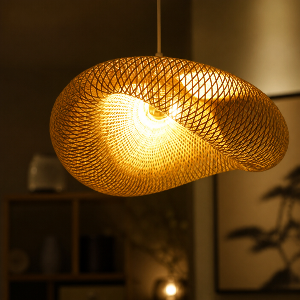 Vintage Bamboo Handwoven Pendant Light-2 - Image 4