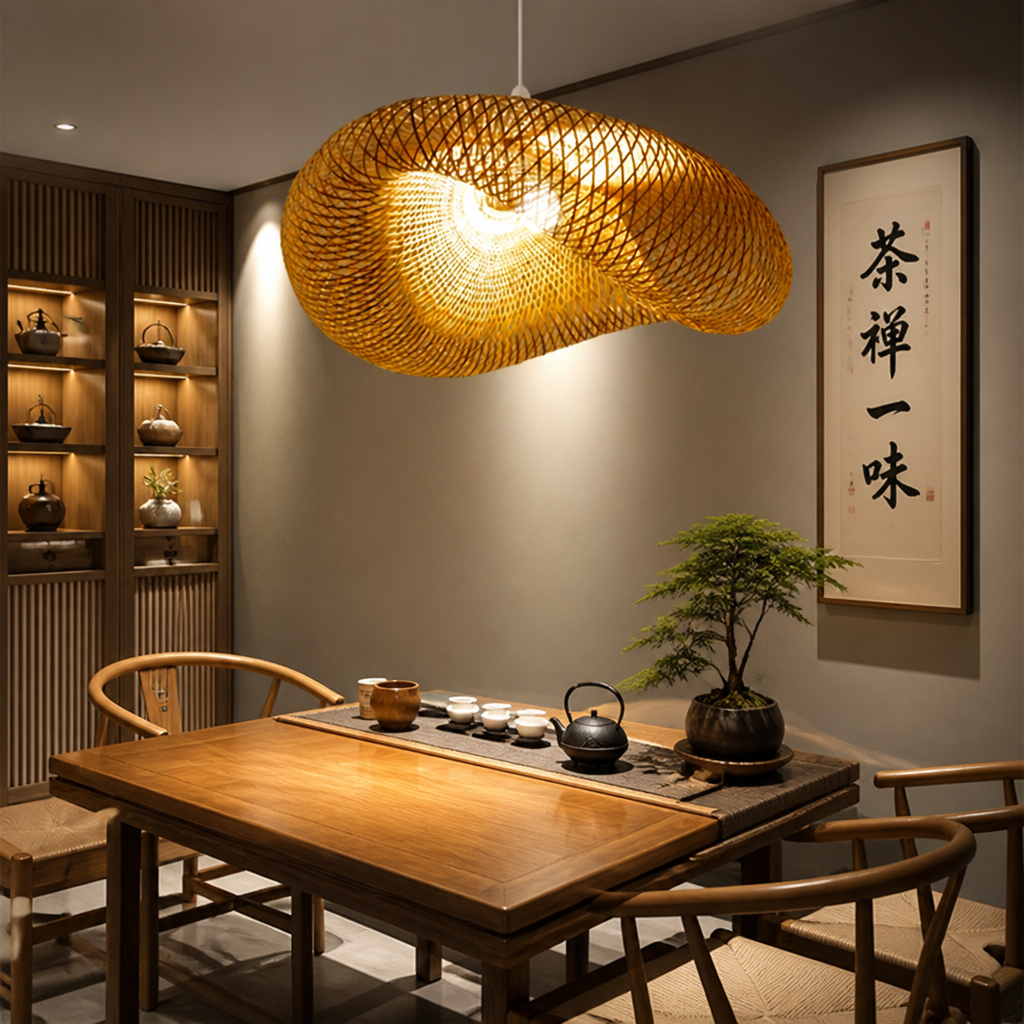 Vintage Bamboo Handwoven Pendant Light-2 - Image 7