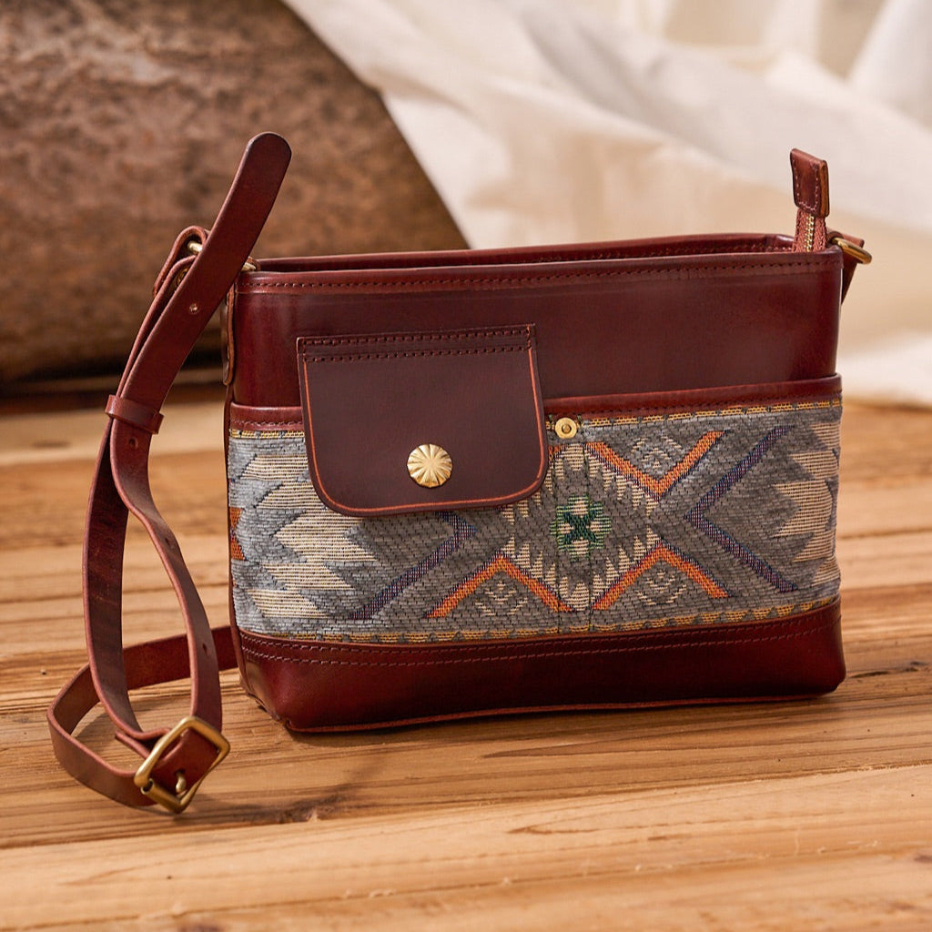 Rugged Cowhide Leather Crossbody Bag